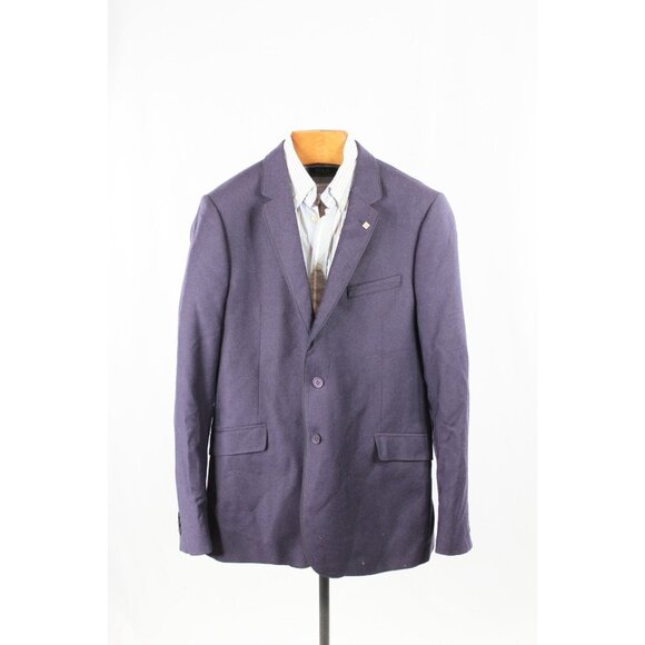 Men's TED BAKER Cezannj Purple 100% Wool Flannel Blazer Suit Jacket, 42L - Picture 1 of 16